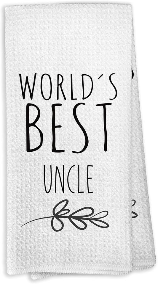 World's Best Uncle Kitchen Towels, Best Uncle Gifts for Uncle, Uncle from Kids Children, Uncle Father's Day Birthday Thanksgiving Gifts Tea Towels Kitchen Hand Towels 16x24 Inch