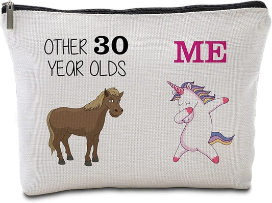 30th Birthday Gifts for Her Women Travel Makeup Bag Funny Unicorn Gift Bag Other 30 Year Old Me Unicorn Best Dirty 30 Birthday Decorations for Her 30th Birthday Gift Ideas