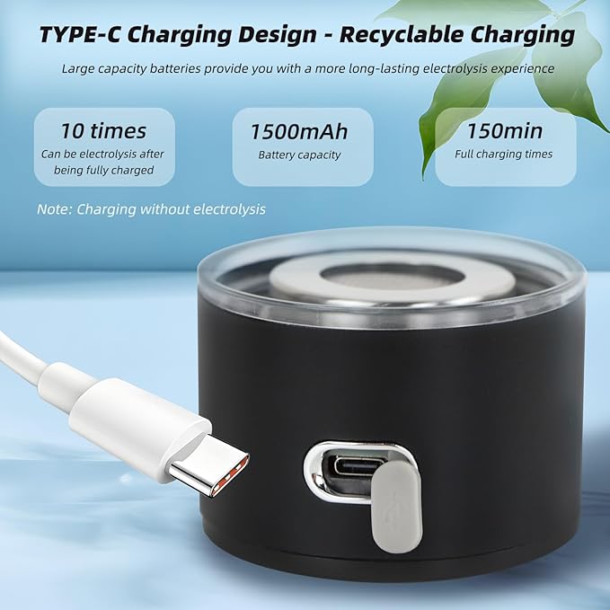 Hydrogen Water Bottle With Portable Foldable Straw, 57OZ/1.5L Large Portable Rechargeable Hydrogen Water Generator with SPE Technology for Home, Office, Travel, Drinking, Outdoor Adventure