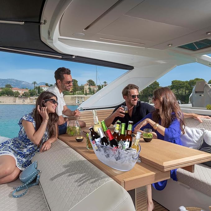 Ice Bucket 3 Pcs Beverage Tubs Ice Buckets for Parties Clear Acrylic Champagne Bucket with Scoops Mimosa Bar Supplies Wave Ice Bucket for Wine Cocktail Beer Bottle（6.5L）