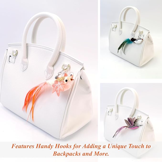 6 PCS Realistic Bird Cat Wand Attachment Toys–Handcrafted Feather Toys for Interactive Indoor Play–Engaging Cat Accessories Ideal for Wands Toy Refill & Home Décor