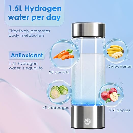Hydrogen Water Bottle,Portable Hydrogen Water Bottle Generator,3-Minute Rapid Electrolysis,Enhancing Water Quality - Perfect for Daily Hydration,Travel and Exercise
