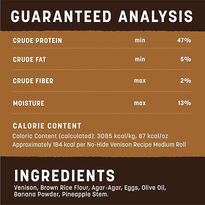 Earth Animal No-Hide Rolls Venison Recipe Medium Natural Rawhide Alternative Dog Chews - 3 Count Value Pack