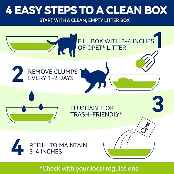 OPET Corn & Cassava Cat Litter, Natural Ingredients, Quick Clumping Cat Litter, Flushable, Superior Odor Control,99.9% Dust Free Kitty Litter