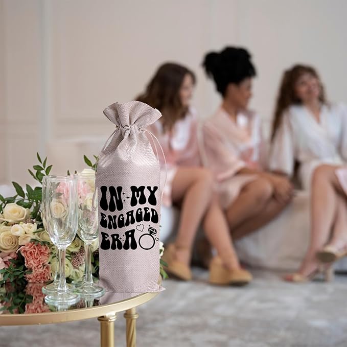 In My Engaged Era Wedding Gift Engagement Gift Bag For bride/him/her Newly Engaged Gift Wine Tote