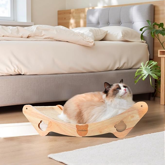 Sisal Cat Scratcher Bed for Indoor Small Medium Large Cat Hammock Lounge Scratching Post Board Wooden Perch Furniture