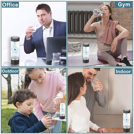 Hydrogen Infused Water Bottle Borosilicate Glass – Travel Friendly Hydrogen Bottle for Office, School, Car – Water Energy Boost – Rich in Antioxidants gothydro Water Hydrogen Water Bottle