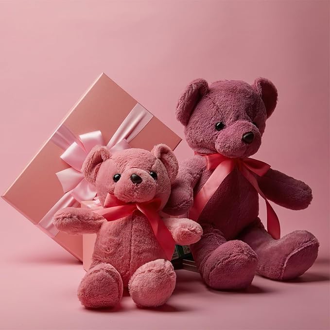 Teddy Bear Stuffed Animals 13.4" Soft Cuddly Stuffed Teddy Bear Plush Red Cute Plush Toys for Birthday Valentine’s Day Wedding Graduation Party