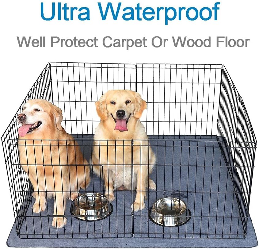 Peepeego 2PCS Non-Slip Pee Pads for Dogs 54" x 54", Washable Puppy Pads with Fast Absorbent, Reusable, Waterproof Rug for Training, Whelping, Housebreaking, Incontinence for Dog Playpen