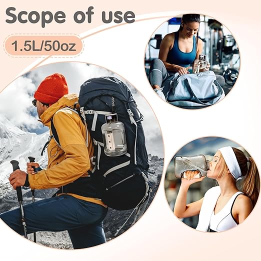 Hydrogen Water Bottle 50oz | Hydrogen Water Bottle Generator - Portable Hydrogen Water Machine | Ion Bottles Hydrogen Water Ionizer for Home Travel (Grey)