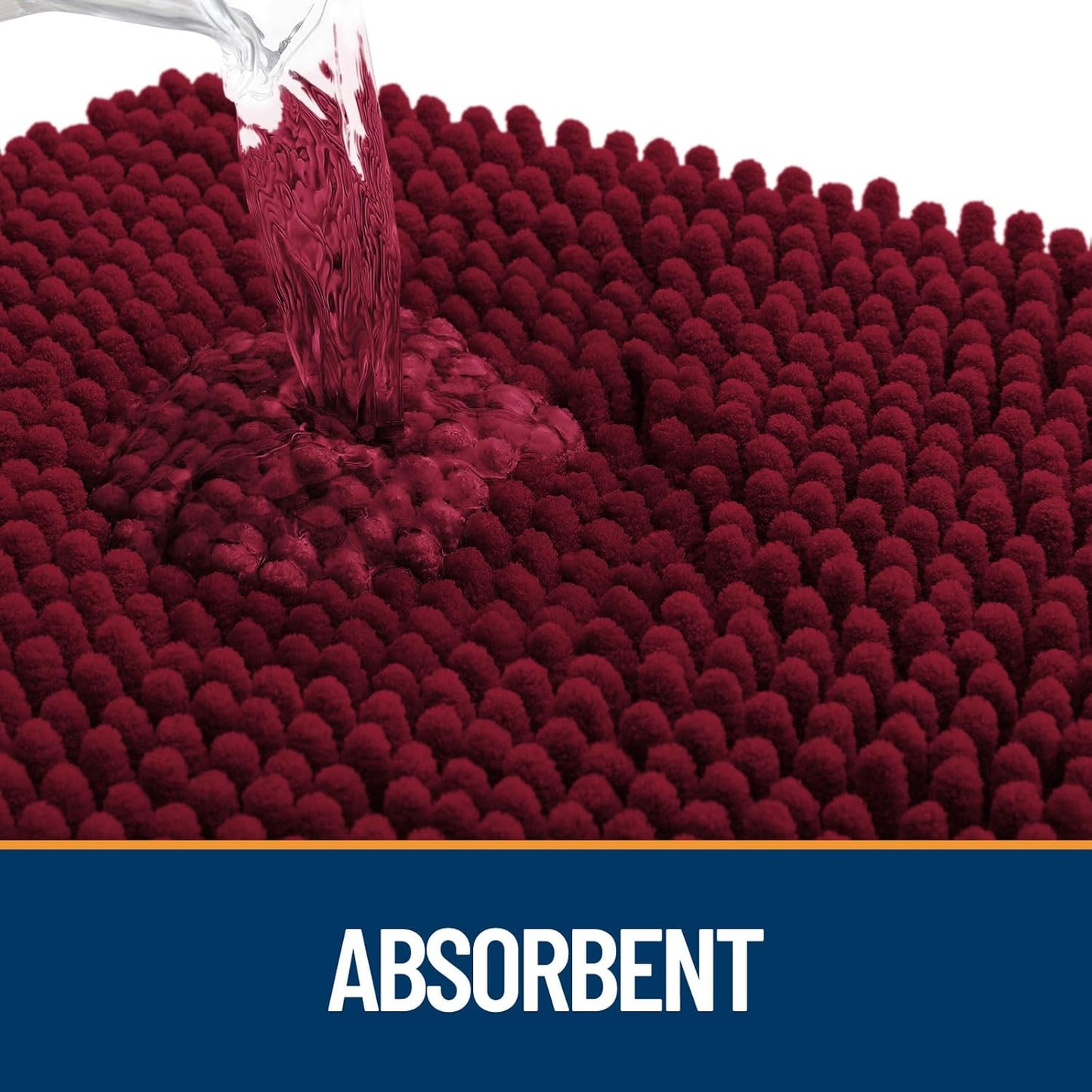 OLANLY Dog Door Mat for Muddy Paws 47x32, Absorbs Moisture and Dirt, Absorbent Non-Slip Washable Doormat, Quick Dry Chenille Mud Mat for Dogs, Entry Indoor Entryway Carpet for Inside Floor, Burgundy