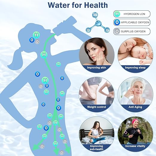 Hydrogen Water Bottle Generator,3 Minute Rapid Electrolysis, 420ml Portable Hydrogen Water Generator for Office, Daily Use,Healthy Alkaline Hydrogen Ions Water Maker Pitcher