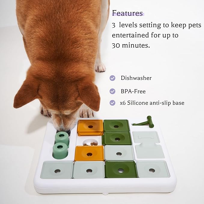 Dog Puzzle Toy 3 Levels, Mental stimulating for Boredom and Smart Dogs, Treat Puzzle for All Breeds Dog