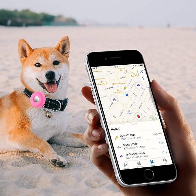 Airtag Holder for Dog Collar, Cibaabo Silicone Air Tag Case Cover Compatible with Apple Airtags for 0.8-1.2inch Cat Pet Collar Harness Loop