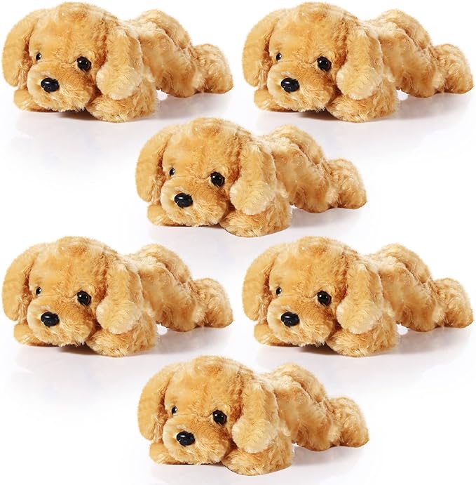 6 Pcs 8 Inch Dog Stuffed Animal Plush Cute Soft Puppy Plush Dog Pillow Toy Fluffy Puppy Set for Kids Girls Baby Shower Birthday Party Favor Room Home Decor