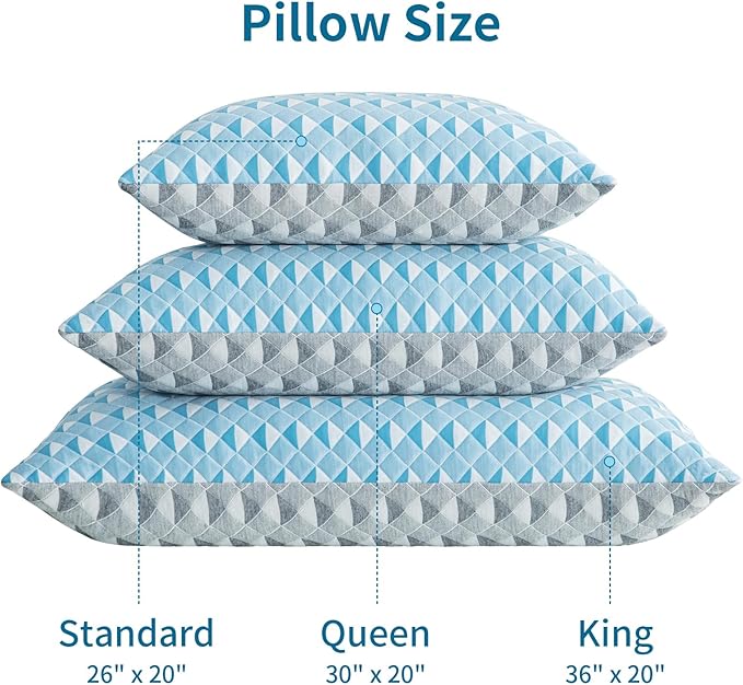 MOLCLCUY Memory Foam Pillows Queen Size Set of 2 Adjustable Cooling Pillow with Washable Removable Cover for Side Back Stomach Sleepers(20"x 30")