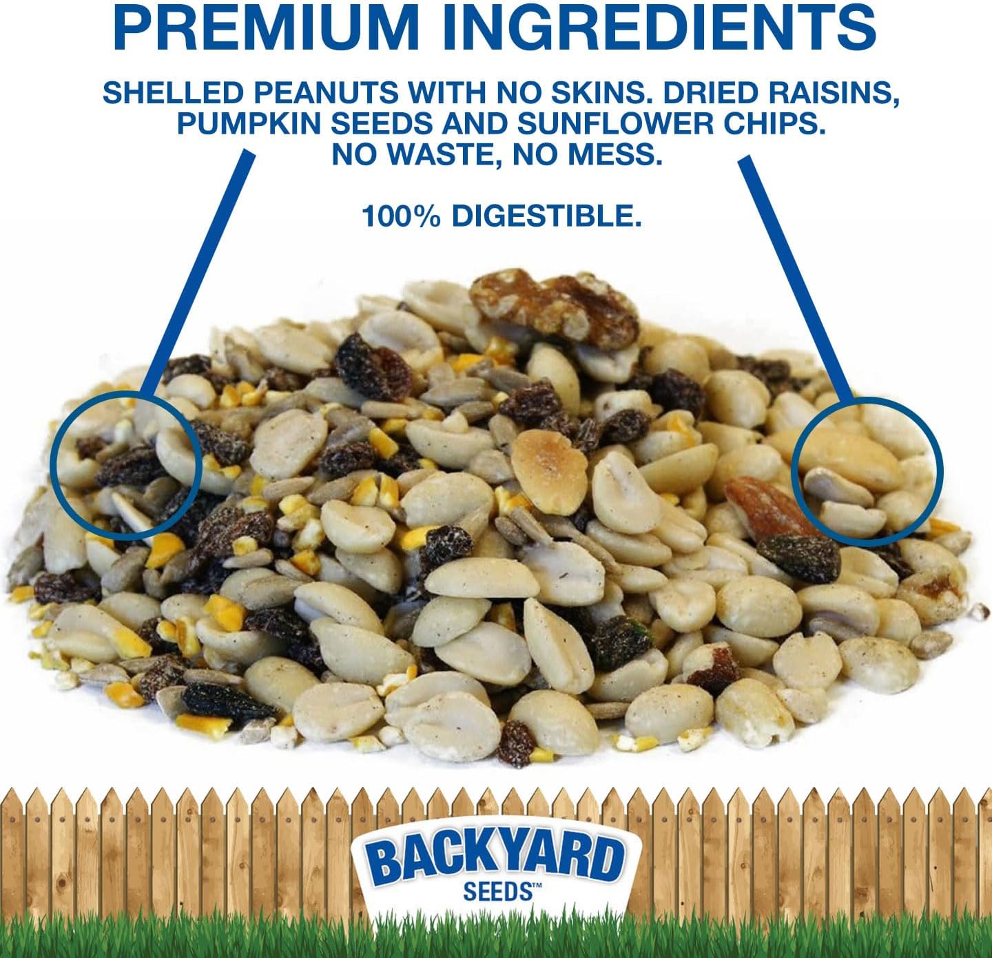 CountryMax Backyard Seeds Woodpecker No Waste Bird Seed Mix – 5 lb Bag | Shelled Peanuts, Sunflower Chips, Tree Nuts | Attracts Woodpeckers, Nuthatches, Jays