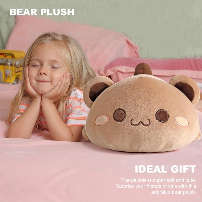 Onsoyours Cute Bear Plush Toy 20" Stuffed Animal Bear Soft Anime Large Plush Pillow for Kids (Brown Bear, 20")