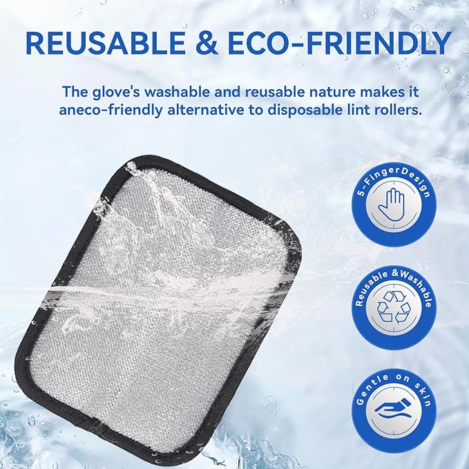 Pet Hair Removal Gloves, Reusable Electrostatic Pet Grooming Gloves for Cats & Dogs' Fall Winter Season, Hair Removal Suitable for Clothes, Carpets, Sofas, Furniture-2 Pcs