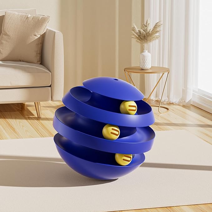 Roly-Poly Round Interactive Toy for cat,Wobbling Tumbler Toys with Bell Toy for Indoor Cats Dark Green