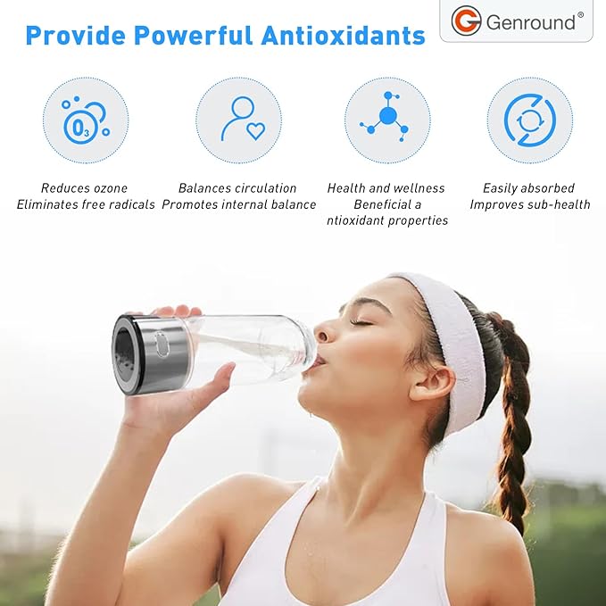 Hydrogen Water Bottle,Portable Hydrohealth Hydrogen Water Bottle Improve Water in 3 Minutes Quick,Hydro Water Bottle for Office Travel,Home,Exercise,and Daily Drinking,Fitness Drinking