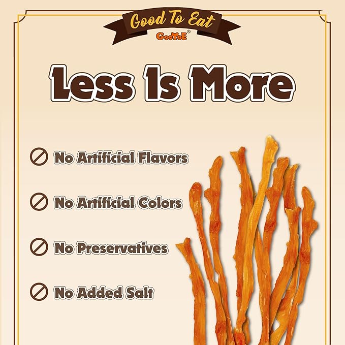 Gootoe Turkey Tendon Dog Treats, Strips 1 lb, USA-Sourced Turkey Tendon, Natural Snack, Premium Puppy Chews, Hypoallergenic, Rawhide Free, Reseal Value Bag, Size for Small Dogs