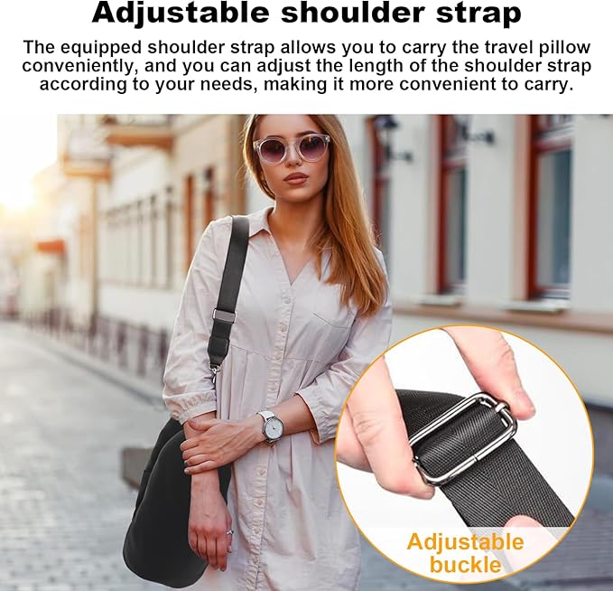 BEE&FLOWER Travel Pillow You Stuff with Clothes, Stuffable Travel Pillow with Adjustable Strap, Stuffable Neck Pillow, Washable, Portable, Ultra-Soft, and Breathable