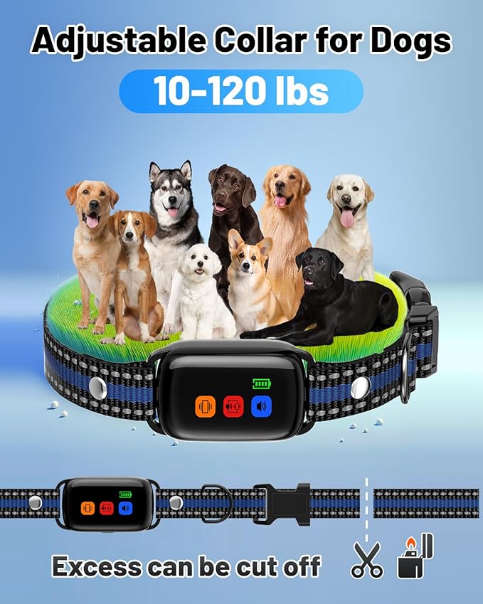 No Shock Dog Training Collar Vibrating Dog Collar with Remote 3300ft, Beep and Vibration Collar for Dogs 10-120lbs, Waterproof | Safe Lock | Painless&Humane to Stop Bad Behaviors