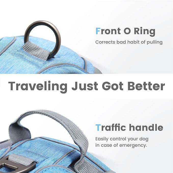 Pawaii No Pull Dog Harness with Pet ID Tag,Reflective Strips No Choke Front O Ring Breathable Mesh Adjustable Soft Padded Pet Vest with Easy Control Handle for Medium Dogs