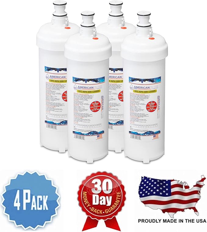 AFC Brand, water filter, Model # AFC-APH-300-12000S, Compatible with 3M (R) BREW130-MS Filters 4 Pack