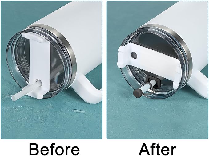 PATIKIL Silicone Spill Stopper for Straw Cup 2.0 40oz/ 30oz, Set of 9 Tumbler Accessories Including 3 Straw Cover Cap, 3 Square Spill Stopper and 3 Round Leak Stopper, Black