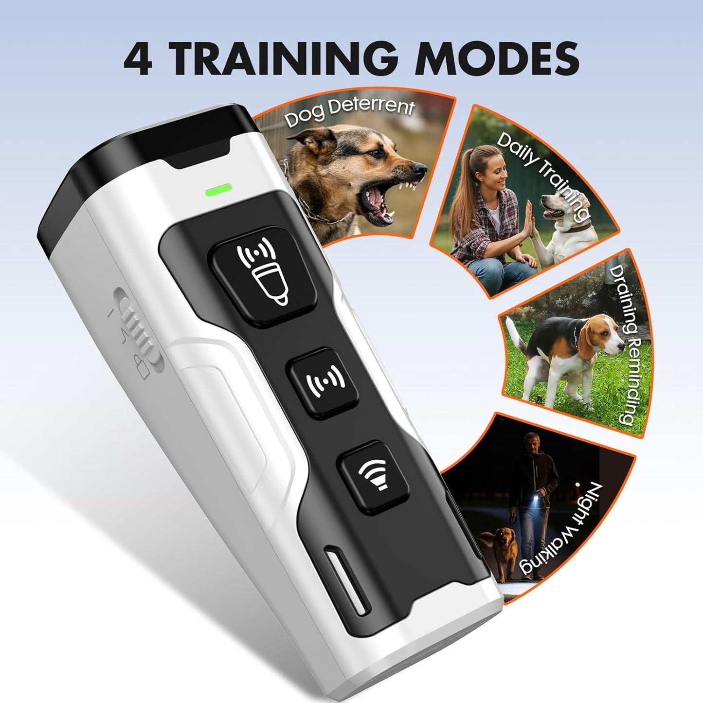 Dog Bark Deterrent Device- 3X Ultrasonic Anti Barking,6 Training Modes 23 FT Range–Barks No More Indoors Outdoors Behavior Correct Rechargeable,Compact,Safe, Humane Training for Dogs