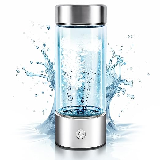 Hydrogen Water Bottle, Hydrogen Water Bottle Generator 3rd gen, Quick Electrolysis of 2000PPB Alkaline Hydrogen Water, Gift Packaging, silver, QSB001