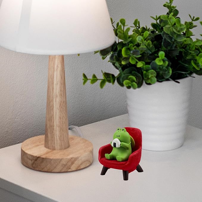 Miniature Frogs - Cute Frog Sculptures for Outdoor Fairy Garden, Desk Decor & Plant Shelf