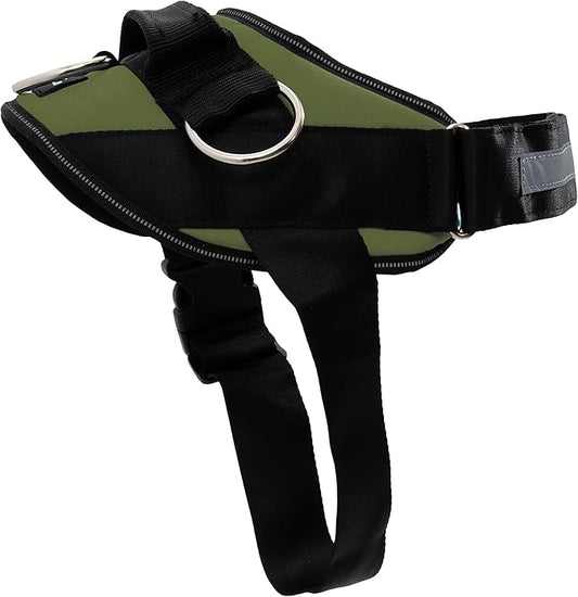ShawnCo Essential Dog Harness, No-Pull Pet Vest with 3 Leash Clips, No Choke, Reflective, Adjustable and Padded, for Easy Walking and Training for Small, Medium and Large Dogs (Olive Green, XS)