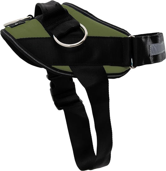 ShawnCo Essential Dog Harness, No-Pull Pet Vest with 3 Leash Clips, No Choke, Reflective, Adjustable and Padded, for Easy Walking and Training for Small, Medium and Large Dogs (Olive Green, XL)