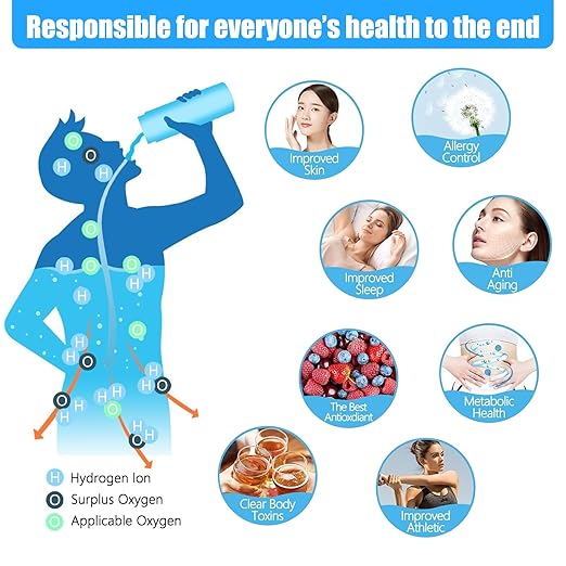 Hydrogen Water Bottle, Rechargeable Hydrogen Water Bottle Generator, Portable Hydrogen Water Machine, 3 Min Quick Electrolysis, Suitable for Home Travel Office Exercise