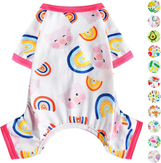 Pink Dog Pajamas Cute Dog Clothes Pet Pjs Onesies Girl Dog Pajamas for Small Dogs Summer Pet Outfits Appeal Jumpsuits, Small