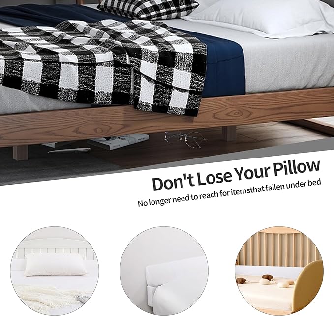 MABOZOO Pillow Wedge for Headboard Gap,Bed Gap Filler King Size,Foldable Bed Wedge Pillow for Headboard,White Bed Wedge Gap Filler,Foam Mattress Gap Filler,76"x6"x6"