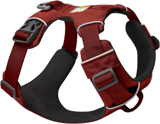 Ruffwear, Front Range Dog Harness, Reflective Soft Padded Everyday Harness with Dual Leash Clips, Adjustable and Lightweight Fit for Training or Walking for All Dogs, Red Clay, X-Small