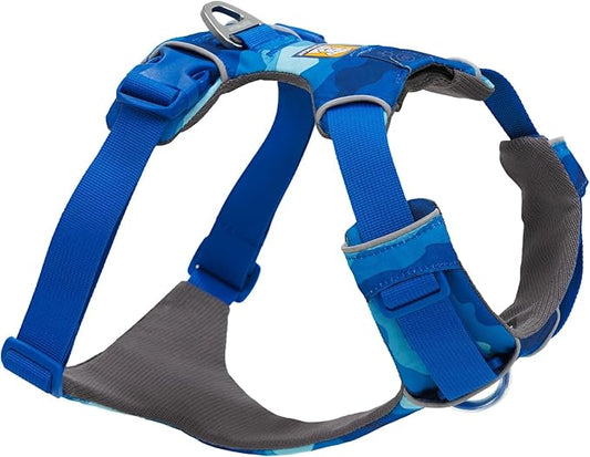 Ruffwear, Front Range Dog Harness, Reflective Soft Padded Everyday Harness with Dual Leash Clips, Adjustable and Lightweight Fit for Training or Walking for All Dogs, Coastal Mountains, XX-Small