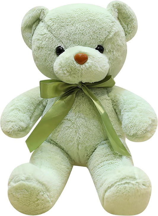 Green Teddy Bear Stuffed Animal 13.4” Soft Small Stuffed Teddy Bear Plush Toy Cute Cuddly Bear Plush for Kids Girls Birthday Mother's Day Graduation Wedding Party