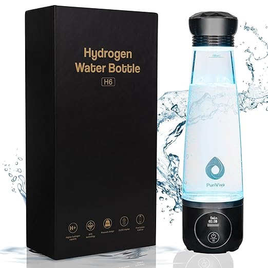 Hydrogen Water Bottle, Portable Hydrogen Water Bottle Generator, Alkaline Water Bottle Ionizer, Generates 3000ppb Pure Hydrogen, Water Ionizer Machine Ideal for Daily Drinking, Office Use and Travel.
