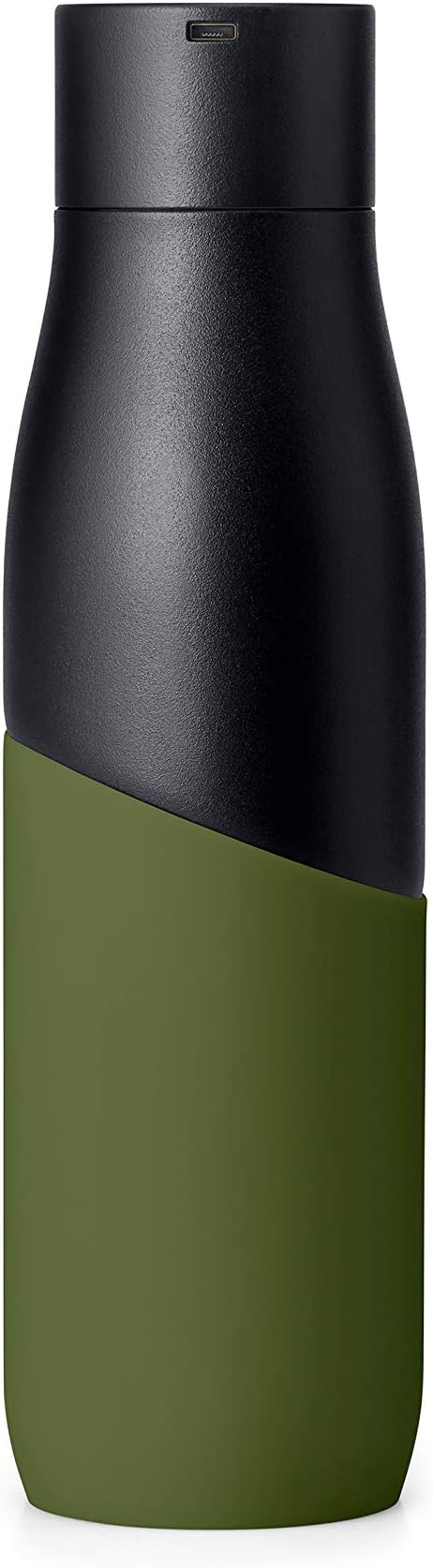 LARQ Bottle Movement PureVis 24 oz- Lightweight Self-Cleaning and Non-Insulated Stainless Steel Water Bottle with UV Water Purifier | Reusable & Travel Friendly, Black/Pine