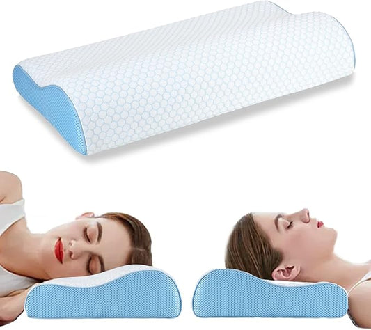 Memory Foam Pillows Side Sleeper Pillow for Neck Pain Relief Ergonomic Contour Cervical Pillow Shoulder Support Orthopedic Bed Pillow for Back Stomach Sleeping