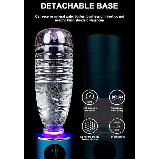 Hydrogen Water Bottle, 230ml New Portable Hydrogen Water Ionizer Machine, 5 Minute 2000ppb High Efficiency Rich H2 Hydrogen Water Bottle Generator Rechargeable for Home Office