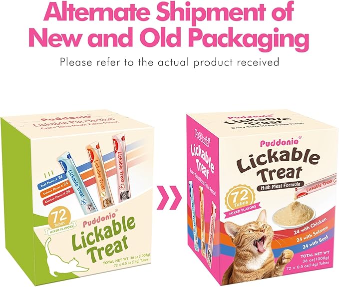 High-Meat Lickable Cat Treats, Grain & Gum Free, No Additives, All-Natural High Protein Puree, 0.5oz Tubes (Pack of 72)