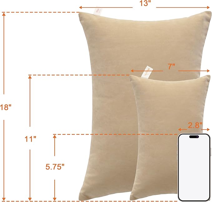 NTBAY Tiny Pillows, Down Alternative 7"x11" Microfiber Mini Pillows for Travel, Pets, Soft Machine Washable Small Pillows for Neck, Wrist, Lumbar and Knee, Light Taupe