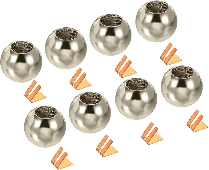 MECCANIXITY Pull Cord Tassels Window Blind Extender Chain Drop Knobs Ball Pull Ends Silver Tone, for Curtain Blinds Shades Light Ceiling Fan Switch, Pack of 8