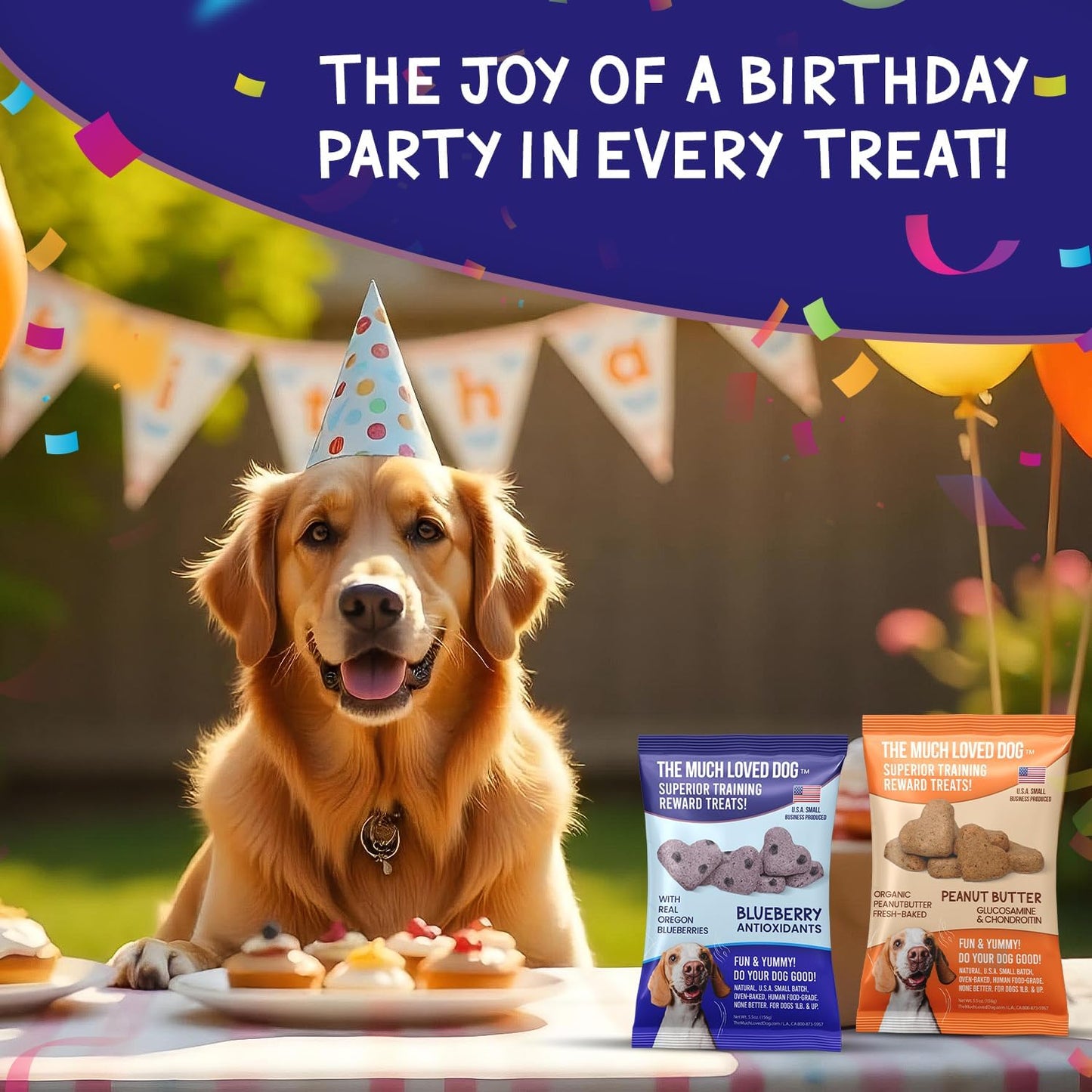 The Much-Loved Dog!™ Get More. Pay Less! Fun & Yummy, Small-Batched Baked, Fresh Blueberry Training & Reward Treats, 100% U.S.A., Human-Grade! (Pack of 2)